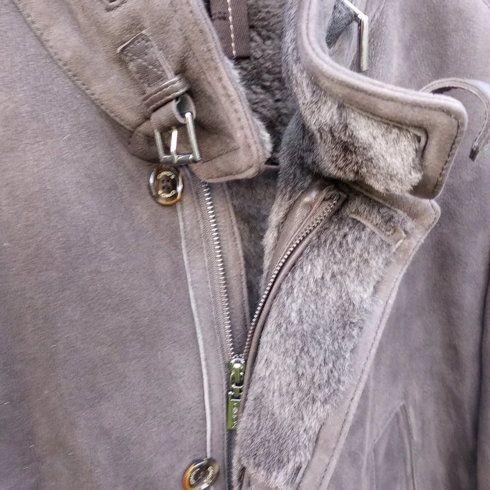 Gimo's Italy designer shearling coat mens 58